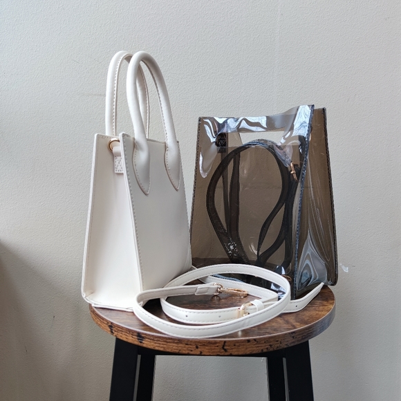 Faux Leather 2 way mini tote bag - Picture 5 of 12